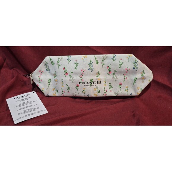 NWT Coach Makeup Bag Delicate Floral Zip Top Cottage Core Boho Romantic EUC - Picture 2 of 5